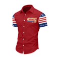 thumbnail image 2 of Hogleaql 250 Anniversary Usa Polo Shirt Men Short Sleeve Button Down V Neck 4th Of July Tops Independence Day Patriotic Dressy Shirts Red 4XL, 2 of 4
