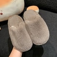 thumbnail image 6 of Kids Solid Color House Slippers, Boys Girls Simple Plain Fuzzy Open Back Indoor Slippers Warm Winter Home Slippers for Little Child to Big Kids 5.5-12 Years, 6 of 6