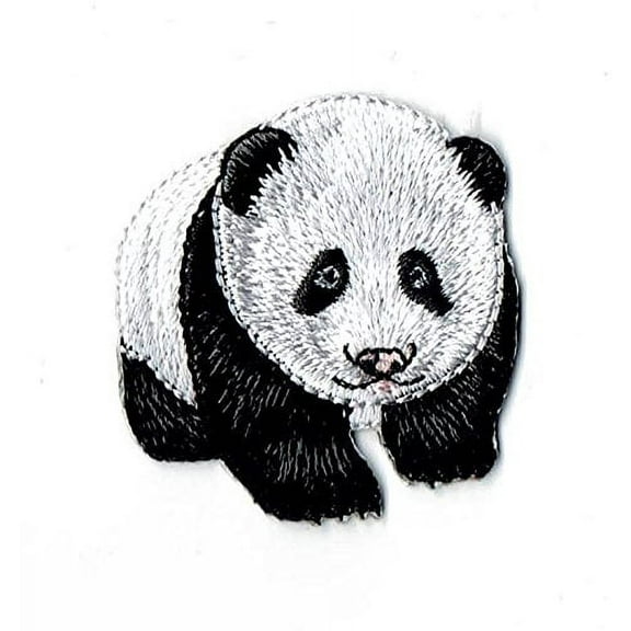 Panda Bear - Standing - Natural - Iron On Applique/Embroidered Patch