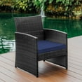 thumbnail image 6 of Hearth & Harbor Outdoor Patio Furniture Bistro Set, Wicker 3 Piece Patio Set, Gray with Navy Cushions, 6 of 7