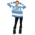 thumbnail image 2 of Womens Sweaters Fall Oversized Color Block Ski Sweater Crewneck Winter Tops, 2 of 6