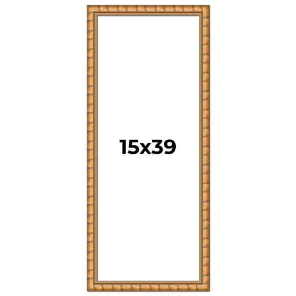 15x39 Frame Gold Real Wood Picture Frame Width 1.5 inches | Interior Frame Depth 0.5 inches |