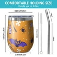 thumbnail image 5 of Halloween Pattern 12oz Stainless Steel Insulated Wine Tumbler with Lid and Straw – Double Wall Vacuum Mug for Hot & Cold Drinks, 304 Steel Interior, Sweat-Free Design. Trick or Treat !, 5 of 5
