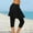 Black, variant on Qulqfy Layered Womens Summer Pants Yoga Capris Black High Waisted Skorts Solid Color Workout Leggings Womens Trousers L