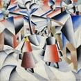 thumbnail image 2 of Kazimir Malevich 12x12 Gold Ornate Wood Frame and Double Matted Museum Art Print Titled - Morning in the Village After Snowstorm (1912), 2 of 4