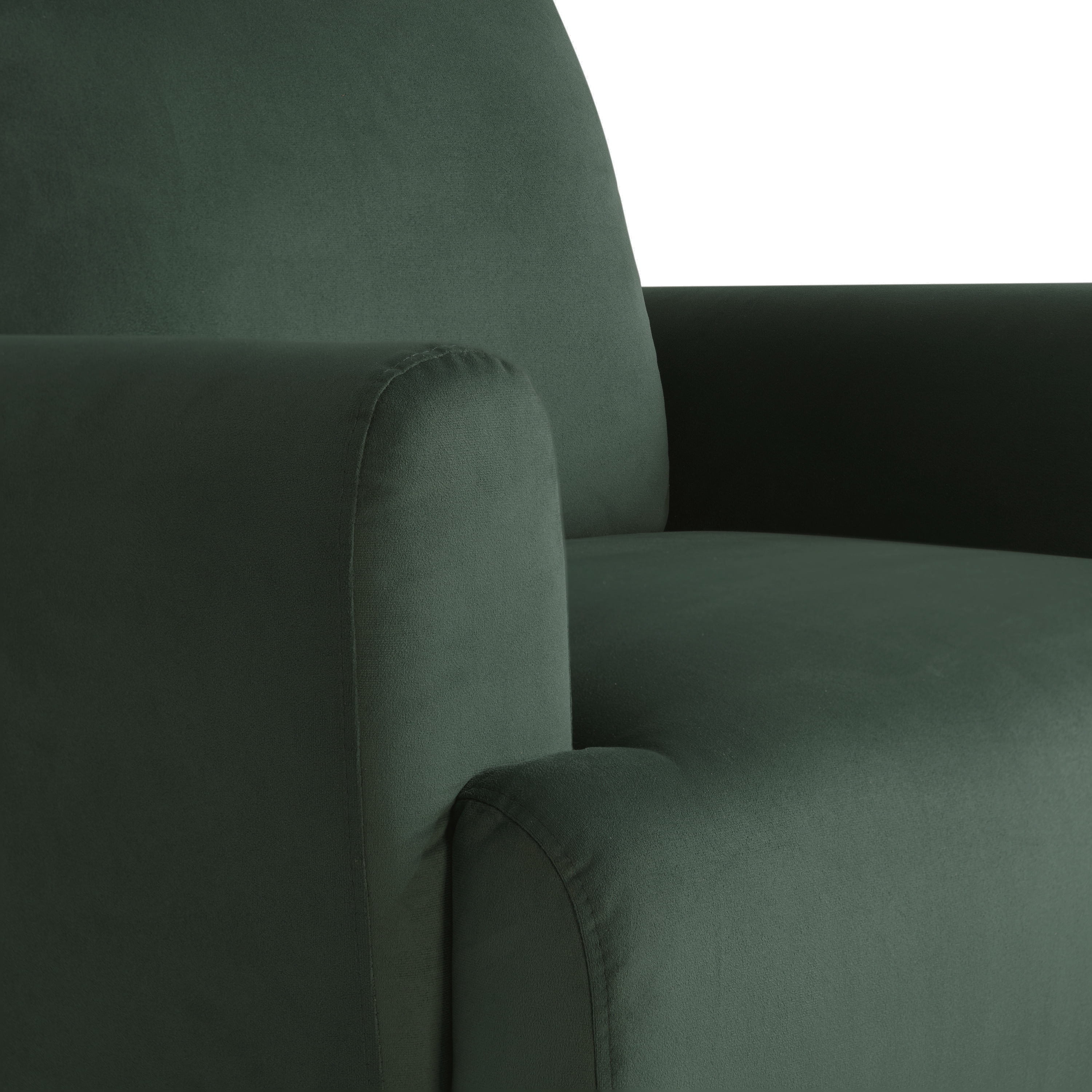 Studio Living Kingston Bohemian Accent Chair, Green Velvet Fabric