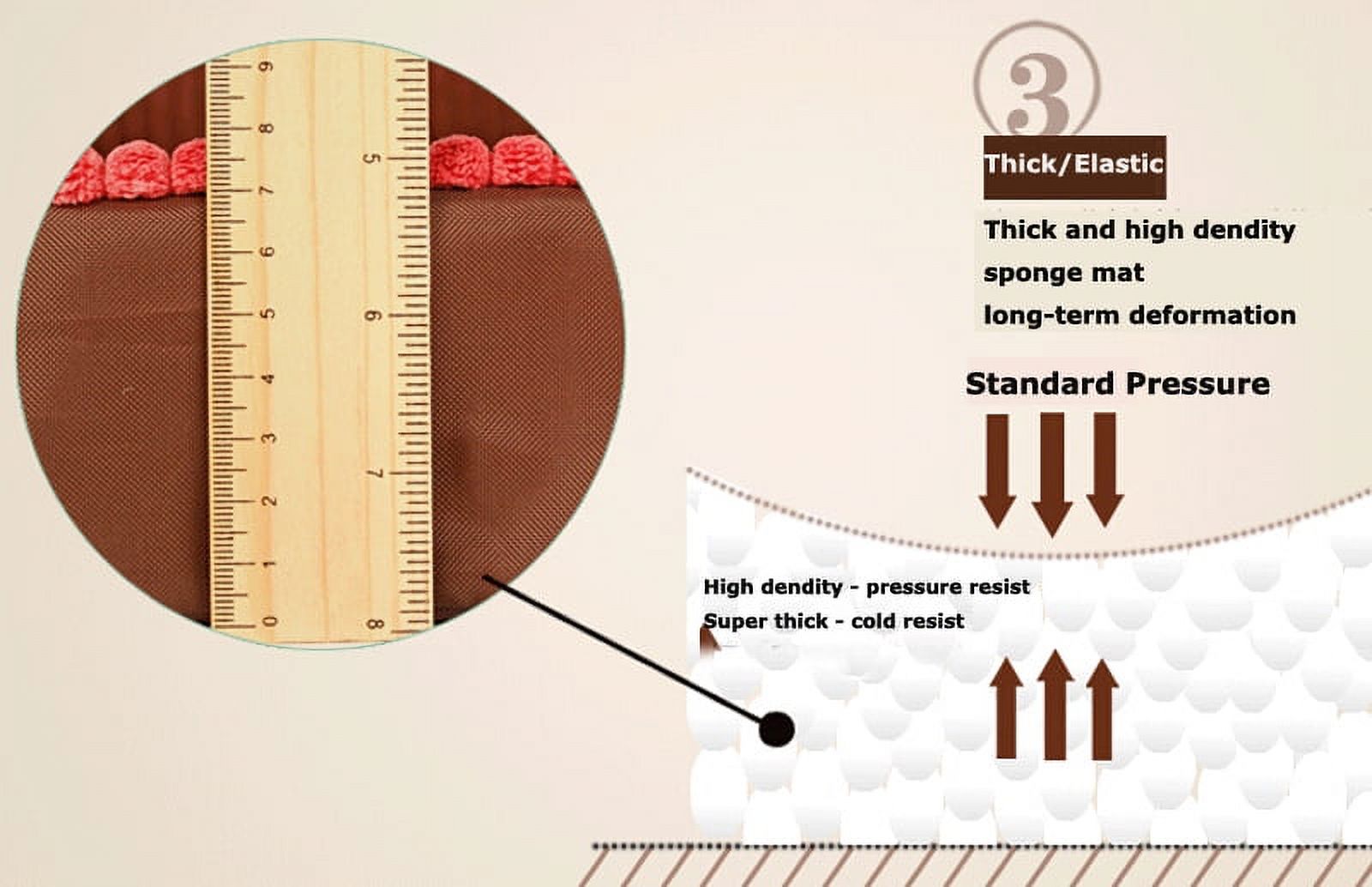 INTBUYING Brown Large Dog Bed with Headrest Edition High Density Thick Foam Pads Large 47.24"*35.4"