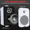 thumbnail image 2 of Pyle 500 Watt Bluetooth Indoor Outdoor Speakers Pair - Dual Waterproof 5.25 2-Way Full Range Speaker System w/ 1/2 High Compliance Polymer Tweeter  Home, Boat, Marine, Deck, Patio, Poolside White, 2 of 7