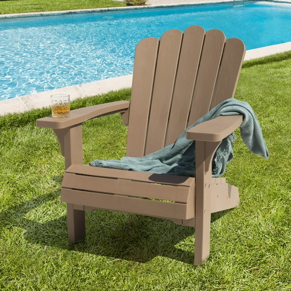 Nuu Garden Weather-Resistant Adirondack Chair with Widened Armrests, Stackable Design for Relaxation and Comfort, Durable, Easy Assembly, Yellow