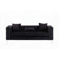 thumbnail image 2 of Lorreto 86" Black Velvet Sofa with Handmade Nailhead Trim & Button Tufting, 2 of 5