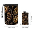 thumbnail image 5 of PhooArto Large Barrel Drawstring Makeup Bag, Peacock Feather Golden Pattern Travel Cosmetic Bag Portable Make Up Organizer Bag, 5 of 6