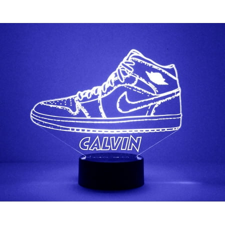 

Sneaker Personalized Night Light with Remote Custom Engraved LED Light Lamp w/ Your Name Shoe Nightlight w/16 Colors 4 Modes Battery or USB