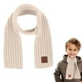 thumbnail image 2 of Splozh Toddler Scarf Warm Knit Children's Scarves Warm Scarves Girls' Thick Scarves Knitted Boys' and Girls' Baby Scarves Autumn and Winter Beige,One Size, 2 of 4