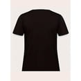 thumbnail image 4 of Rose Print Crew Neck T-shirt, Casual Short Sleeve Tee For Spring & Summer, Women's Clothing, 4 of 8