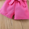 thumbnail image 6 of Zwiiyzr 2024 Baby Boy Girl Summer Clothes Short Sleeve T-Shirt Flutter Sleeve Round Neck Shorts Sets 2Pcs Cute Toddler Outfit for 1-8 Years Pink, 6 of 7