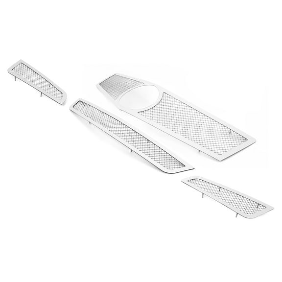 APS Compatible with Cadillac ATS 2013-2014 Logo Show Stainless Steel Chrome Mesh Grille Insert Combo A71311T