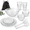 Clear-Service For 4, variant on Clear 20 Piece Dinnerware Set Service For 4 with Salad Serving Pieces