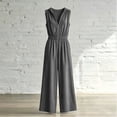 thumbnail image 7 of Tqcoqu Rompers for Womens,Summer Short Sleeve Half Zip Lapel Collar Tunic One Piece Jumpsuit with Pockets,Dark Gray Women's S-XXXL, 7 of 7