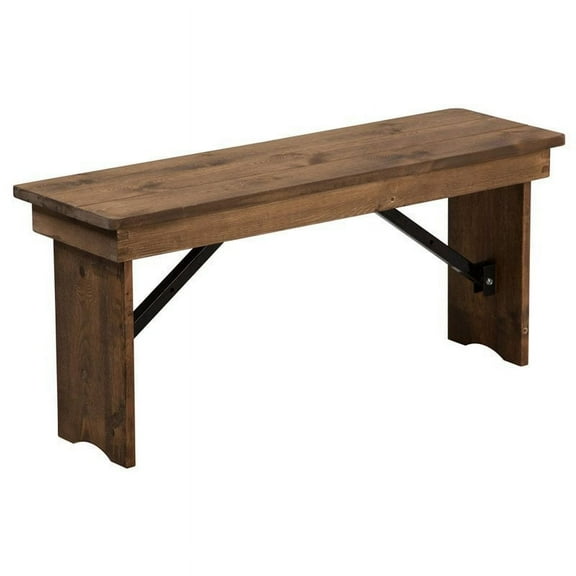 Bowery Hill 40"X12" Folding Farm Bench In Antique Rustic