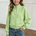 thumbnail image 4 of Ashirexll Girls Sweatshirts Solid Stand Collar Full Zip Long Sleeve Sweatshirt Outerwear for Big Girls 5-14 Years, 4 of 7