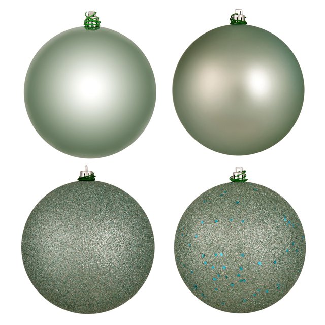 Set de 4 Esferas Decorativas Vickerman 15 cm Menta Escarchada