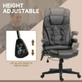 thumbnail image 4 of HOMCOM High-Back Massage Office Chair, Heated Reclining Computer Chair with Remote, Dark Brown, 4 of 9