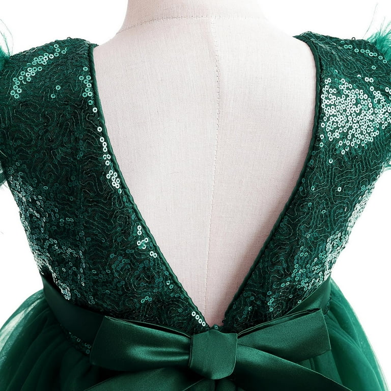 slim fit dress slacks Girls Birthday Green Princess Dress Flower Girl Wedding Dress main image 1