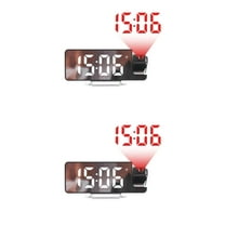 Unique Bargains 2 Pcs Projection Alarm Clocks for Deep Sleepers White