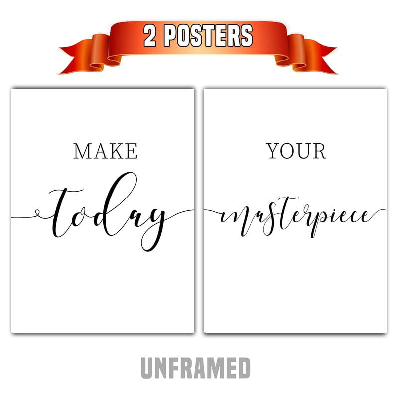 Make Today Your Masterpiece Set of 2 Posters 18 x 24 Inches Minimalist Art Typography Art Bedroom Wall Art Romantic Gift Home Wall Art Poster