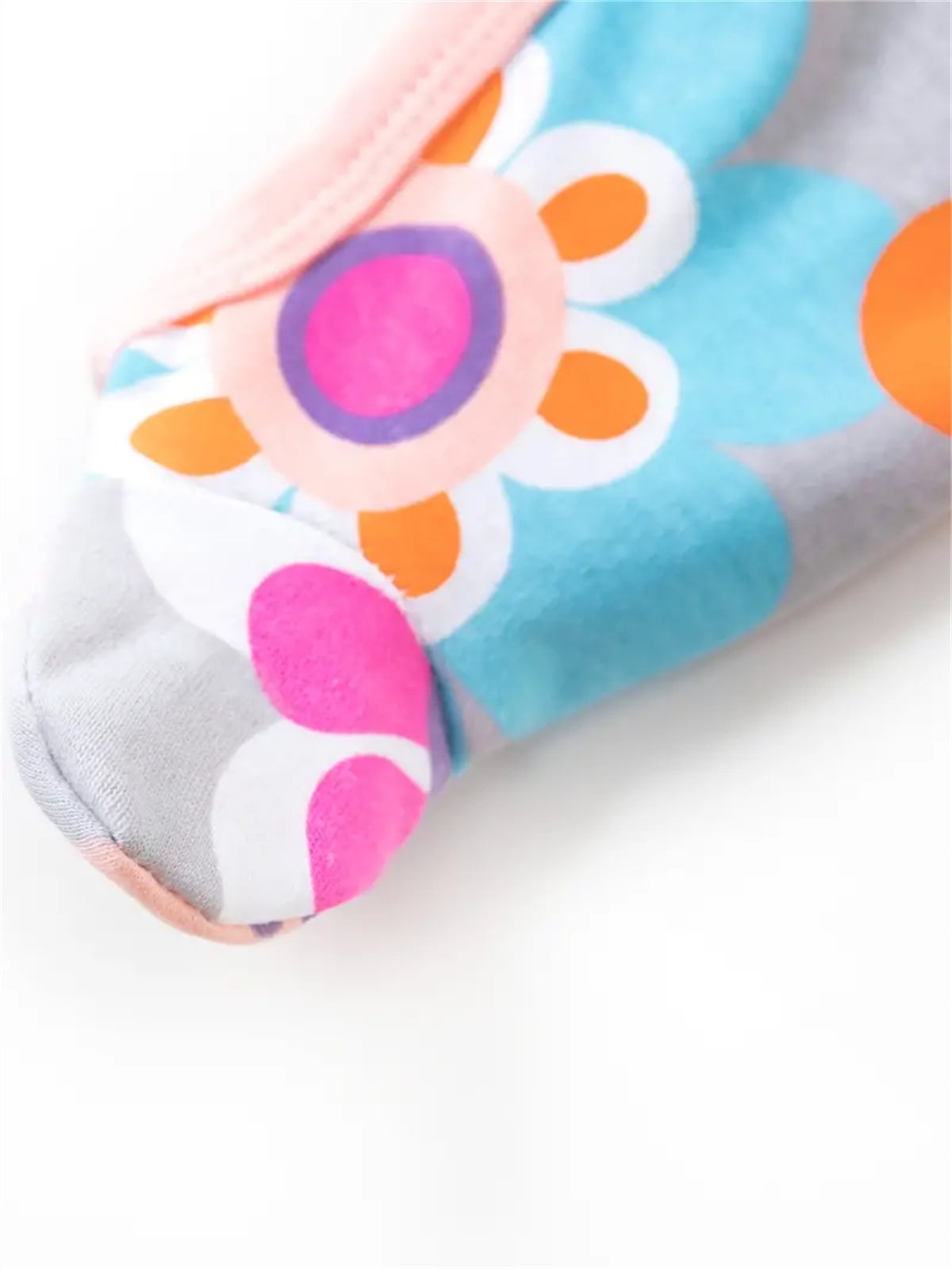 QEFJNO Newborn Baby Girls' 3-pack Sleep and Play Footies Pajamas One-Piece Sleeper Button Jumpsuit Cotton Floral PJs