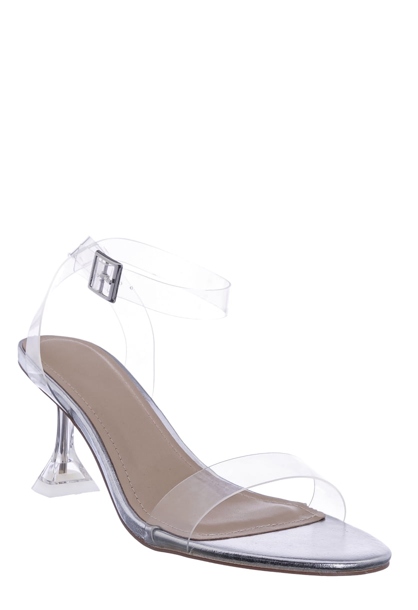 Details about   Women Perspex Clear Heels Dress Sandal Lucite Band Ankle Strap Pink Blush ALLDAY