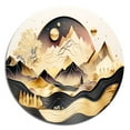 thumbnail image 3 of Designart "Metallic Beach View Gold IV" Minimalism Landscape Metal Round Art Print, 3 of 5