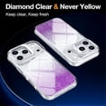 thumbnail image 2 of Case For IPhone 17 Pro Max 6.9-inch, Bright Color Glitter Gradient Frame Holder Slim Magnetic Phone Case [Compatible With MagSafe ] Hard Back & Soft TPU Bumper Shockproof Protective Cover,Purple, 2 of 8