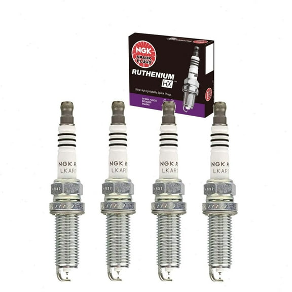 4 pc NGK Ruthenium HX Spark Plugs compatible with Ford Focus 2.0L 2.3L L4 2003-2010