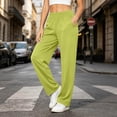 thumbnail image 2 of Lamiy Sweatpants Women Fall Winter Casual Workout Running Trousers Straight Elastic High Waist Comfy Joggers Pants,Green,XXXL, 2 of 9