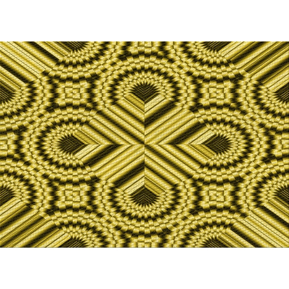 Ahgly Company Indoor Rectangle Patterned Bright Gold Yellow Area Rugs, 7' x 9'