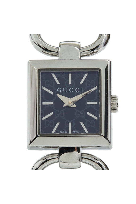 Pre-Owned Gucci Tornavoni 120 Quartz Watch with Black Dial and Stainless Steel,... (Good)