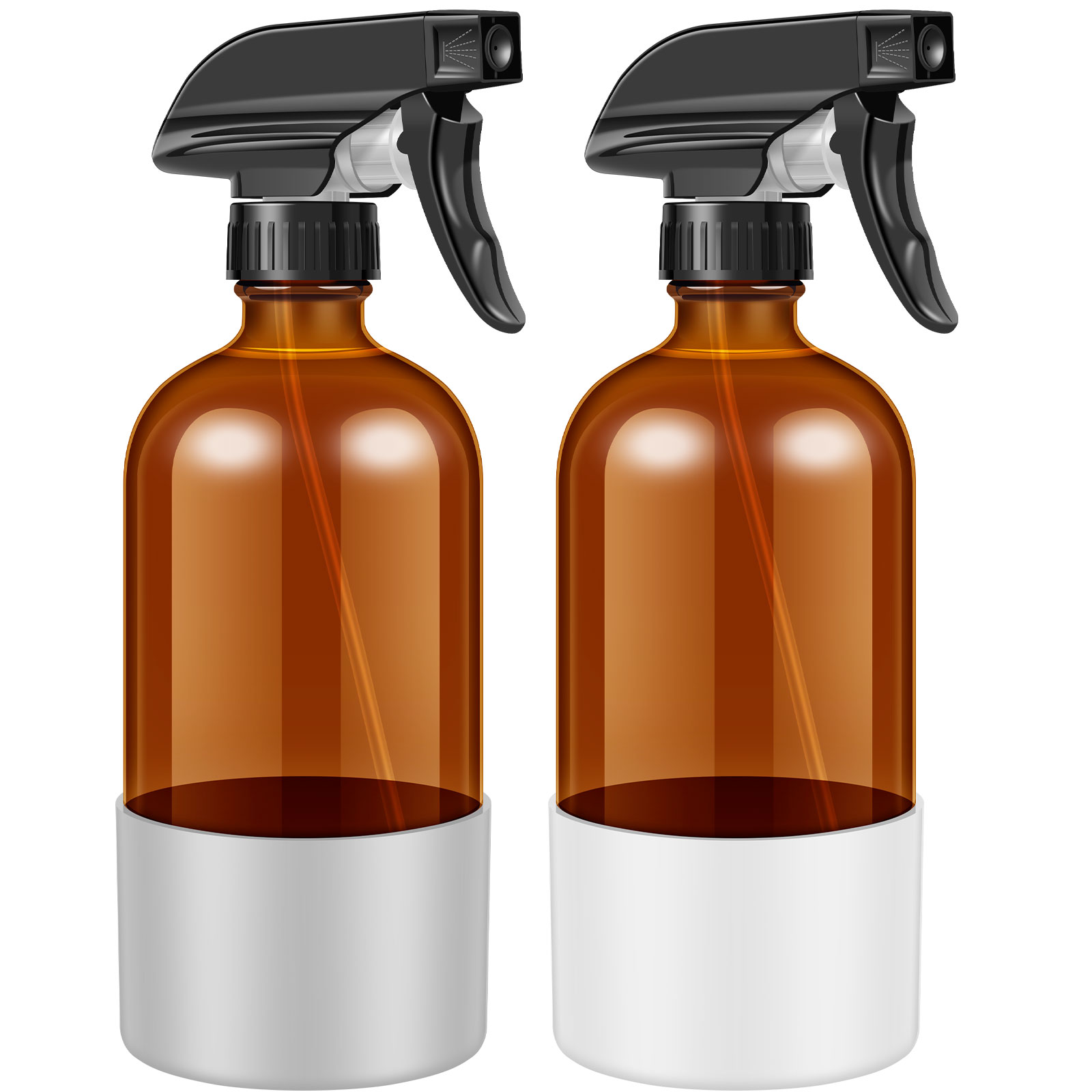 Gpoty 2pcs 17 oz Amber Glass Bottles,Refillable Empty Glass Spray