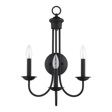 42673-04-Livex Lighting-Estate - 3 Light Wall Sconce-20.75 Inches Tall and 14 Inches Wide-Black Finish