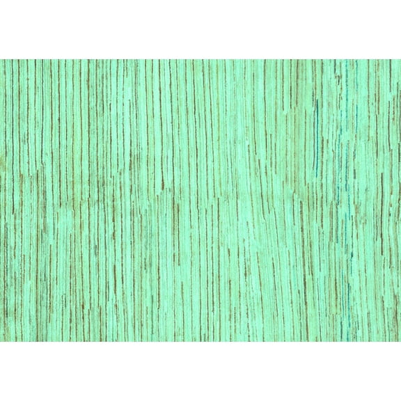 Ahgly Company Machine Washable Indoor Rectangle Solid Turquoise Blue Modern Area Rugs, 8' x 12'