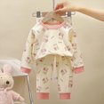 thumbnail image 2 of TOWED22 Toddler Baby Boy Clothes 6 12 18 24 Months 2T 3T 4T 5T 6T Outfits Print Sweatshirt Pullovers Pants Set Fall Winter Size:1-2 Y,Color:Pink, 2 of 6