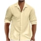 thumbnail image 2 of pstuiky camisa de manga larga para hombre, Camisa informal de moda para hombre, con cuello en V y mangas cortas, transpirable y con botones. Tops casuales para hombres xxl, 2 of 6