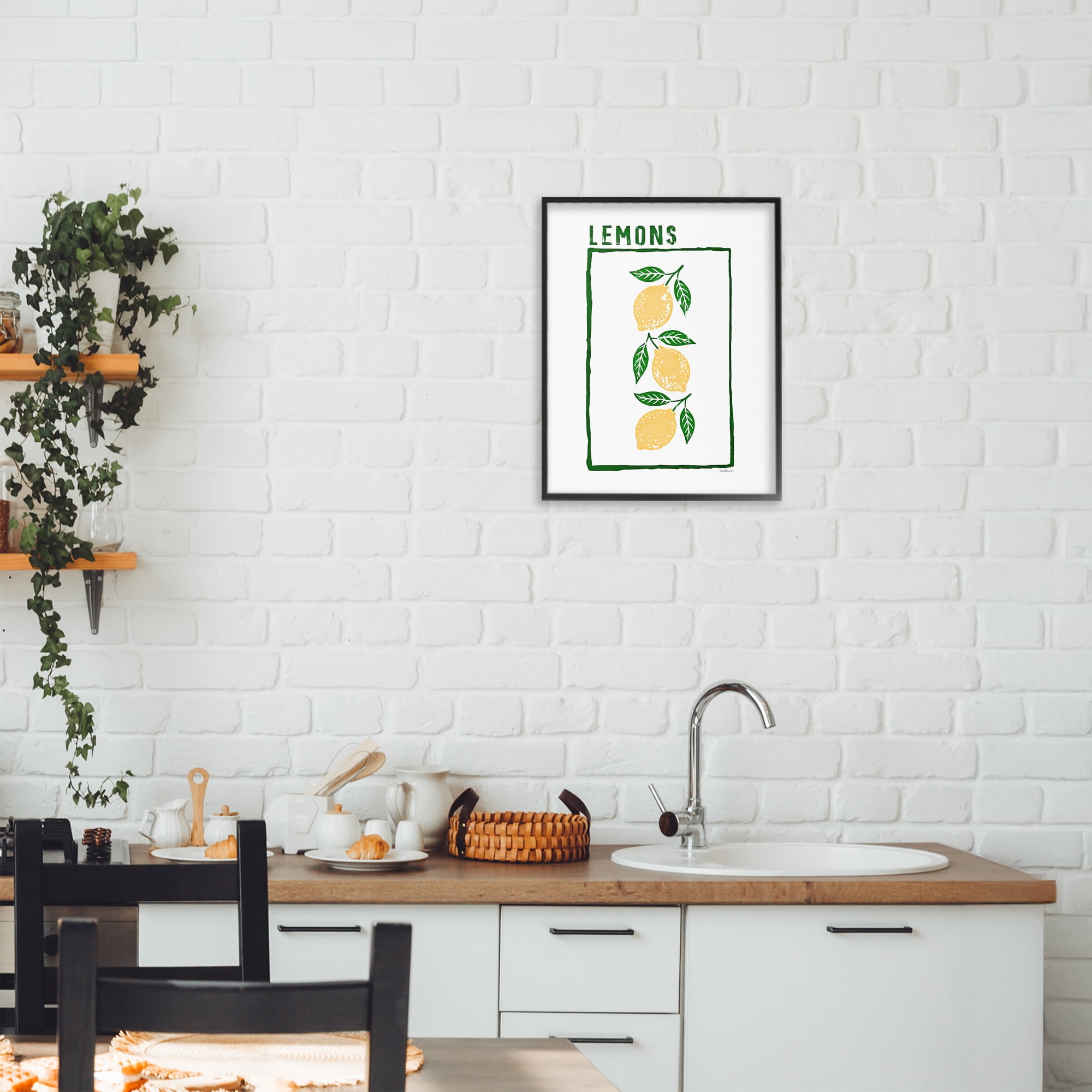 Stupell Industries Tasty Summer Lemons Black Framed Giclee Art, design by Amanda Greenwood