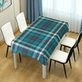 thumbnail image 6 of Coolnut Table Cloth Indoor & Outdoor Tablecloth Wrinkle Resistant Waterproof Table Cover for Kitchen, Spring, Holiday, Party (60" x 120", Cyan Plaid Check) House Decor, 6 of 7