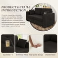 thumbnail image 3 of Leumius 68" Modern Sectional Sofa,3 Seater Sofa with USB Charging,Storage Chaise & Cup Holder,Chenille Sofa Couch for Living Room,Apartment,Black, 3 of 8