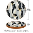 thumbnail image 3 of Penguin Set of 6 Microfiber Leather Round Coasters 4.3x4.3 Inches - Absorbent and Stylish Drink Mats for Home and Office Use., 3 of 6