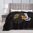thumbnail image 4 of Kll Fleece Blanket Plush Throw Blanket Black Woman With Crown Character,Queen Girl,Soft Fuzzy Cozy Flannel Blanket For Couch Sofa Bed.(60"X50"), 4 of 9