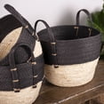 thumbnail image 3 of BLACK/NATURAL STRAW BASKET S/3, 3 of 3