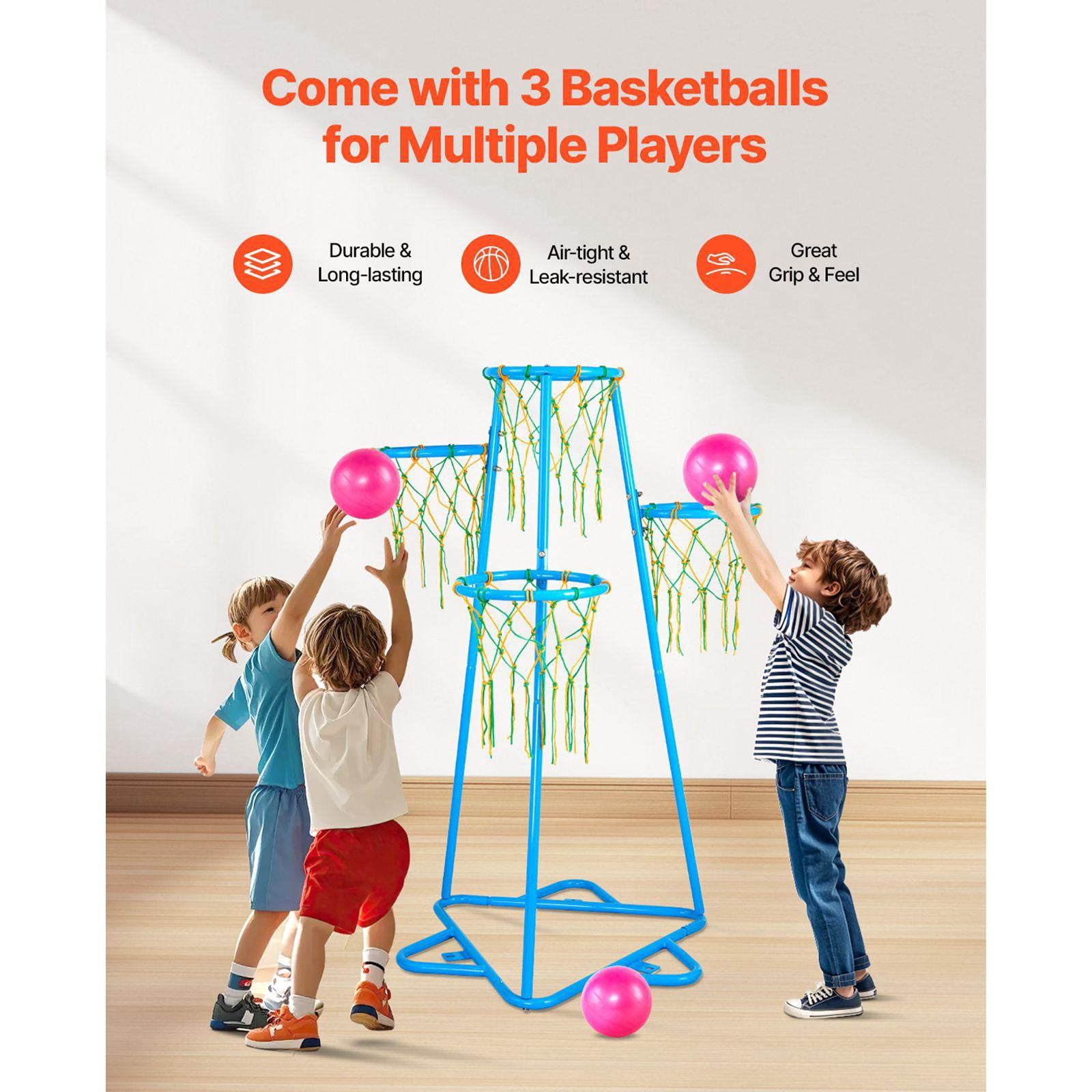 Kids Basketball Hoop Adjustable Height Portable Indoor Outdoor Hoop Set with 3 Balls for Boys Girls All Ages