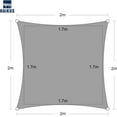 thumbnail image 2 of 2x2M Voile d'Ombrage Carré, Tissu d'Ombrage Respirant HDPE (185g / M2), 2M d'Ombrage Net Résistant 98% UV Rayons Protection pour Terrasse Jardin Terrasse Camping en Plein Air, Sable 2x2M, 2 of 5